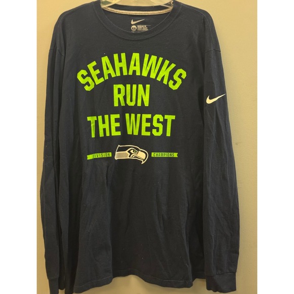 Nike Other - Nike Seattle Seahawks Long Sleeve Shirt Mens XXL Blue NFL Division Champions